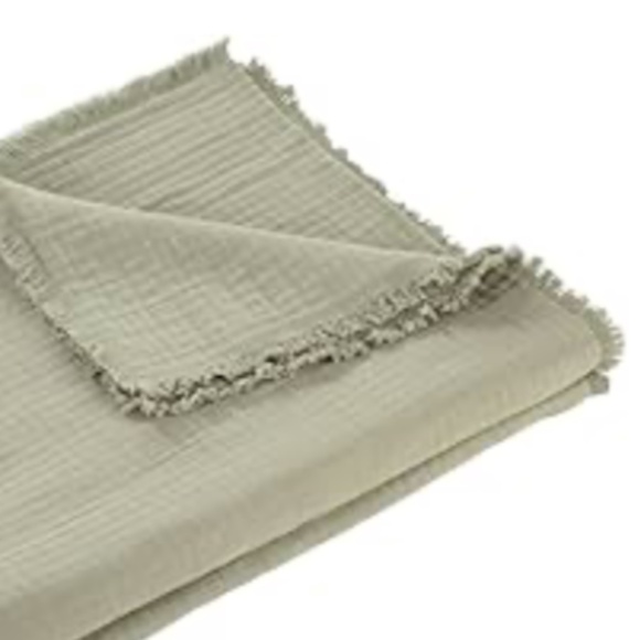 Nate Home Cotton Matelasse Blanket King, Color: Sage Green - Picture 2 of 3